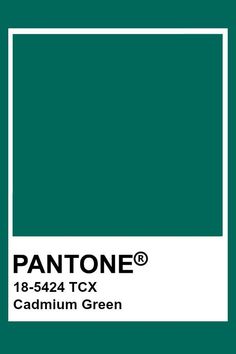 the pantone green color is shown in this image