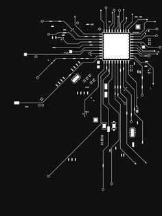 a black and white circuit board background