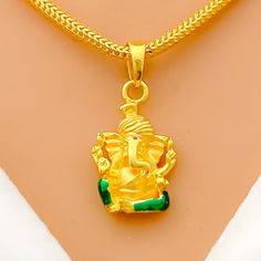 Vibrant Fancy 22k Gold Ganesh Pendant Traditional Yellow Locket Jewelry, Yellow Pendant Jewelry For Festivals, Yellow Gold Plated Jewelry For Diwali, Gold-plated Temple Necklace Pendant For Festivals, Festival Gold Plated Temple Pendant Necklace, Gold Plated Temple Necklace Pendant For Festivals, 22k Gold Temple Necklace With Locket As Gift, Yellow Gold Temple Necklace With Locket For Festivals, Gold Plated Temple Necklace For Festivals Gift