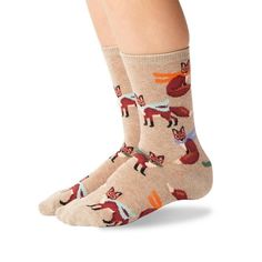 Hot Sox Kids Winter Foxes Crew Socks Size: M/L.  Color: Beige.  Gender: male. Fox Kids, Boys Socks, Fox Design, Crazy Socks, Kids Clothes Boys, Children Shoes, How To Wear Scarves, Kids Socks, Big Boys