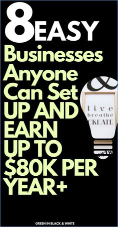 an advertisement for the 8 easy business anyone can set up and earn $ 80 per year