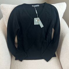 Black Baby Cashmere Size Small Sweater Tags Attached Never Worn Black Cashmere V-neck Top, Spring Black Cashmere Top, Black Cashmere Top For Spring, Casual Black Cashmere Top, Sweater Trends, Black Baby, Sequin Sweater, Small Sweater, Striped Cardigan