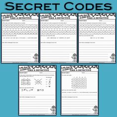 the secret code worksheet is shown in three different ways