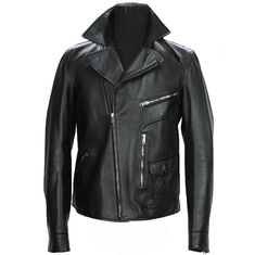 New GUCCI Men's Black Leather Moto Biker Jacket Italian Size 52 - US 42. 100% Leather, Black Color. Single Front Zippered, Zip Cuffs Details, Four Style Pockets, One Inner Pocket. Oversize Metal Hardware, Fully Lined, Embossed GUCCI Trademark Detail. Measurements: Length - 25 inches, Sleeve - 27, Shoulder - 20", Armpit to Armpit - 21". Made in Italy Retail $4500.00 New with Tag. Size 50 - US 40 also available in our store. Leather Sleeve Jacket, Moto Biker Jacket, Motorcycle Jacket Mens, Mens Black Leather, Leather Sleeve, Leather Moto, Leather Moto Jacket, Jacket Design, Mens Outerwear