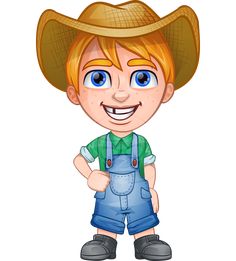 a little boy wearing a cowboy hat and overalls with his hands on his hips