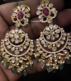 Jadau Earrings, Gold Jhumka, Indian Wedding Jewelry Sets, Gold Jhumka Earrings, Indian Wedding Jewelry