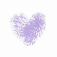 a fingerprint in the shape of a heart on a white background with purple ink