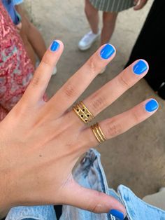 Pedicure Inspo Summer, Short Shellac Nails Summer, Blue Nails 2023, Pedicure Ideas Summer Toenails, June Nail Colors, Summer Blue Nails, Shellac Nails Summer, Simple Gel Nails, Summery Nails