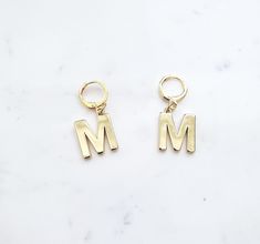 High Quality Handmade! -18K Gold Plated Charms -A-Z Options Available -Only Gold Available  Cute Organza Bag Included Gold Letter, Letter Charms, Gold Letters, Organza Bags, Jewelry Earrings Dangle, Dangle Drop Earrings, 18k Gold, Dangle Earrings, Jewelry Earrings