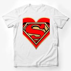 Superman Heart Logo T-Shirt, Red and Yellow Graphic Tee, Unisex Superhero Shirt, Casual Comfort Fit Male T-Shirt Custom graphic T-Shirt.Customize your color Yellow Graphic Tee, Red Superhero, Blue Costumes, Superman T Shirt, Pop Culture Shirts, Streetwear Male, Superhero Shirt, Trendy Streetwear, Heart Logo