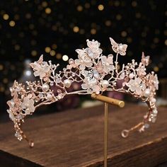 Butterfly Hairband, Crown And Tiara, Hairband Wedding, Crown Bride, Butterfly Crown, Floral Tiara, Rose Gold Crown, Rose Gold Butterfly, Wedding Hairband