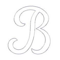 the letter b is made up of two thin lines and has been stitched together