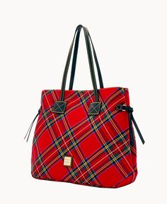 Dooney & Bourke Tartan Victoria Tartan Plaid Christmas, Plaid Purse, Stewart Tartan, Monogram Pendant, Red Tartan, Satchel Tote, Cute Purses, Dooney And Bourke, Vintage Belts