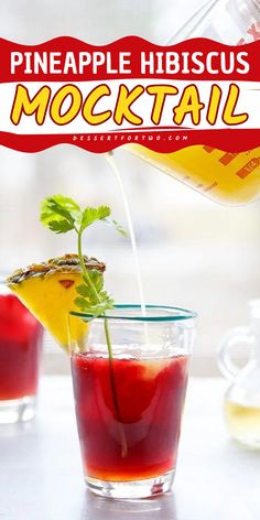 Learn how to make these Pineapple Hibiscus Mocktails! These refreshing summer drinks are a great alternative to a cocktail. They also make an easy Labor Day party food. Pin this recipe! Hibiscus Mocktail, Fresh Pineapple Juice, Hibiscus Drink, Warm Winter Drinks, Labor Day Party, Best Mixed Drinks, Light Summer Meals