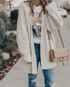 Look Boho Chic, Winter Boho, Bohol, Cardigan Outfits, Cardigan Long, Women Sweater, Cable Knit Cardigan, Cozy Fashion