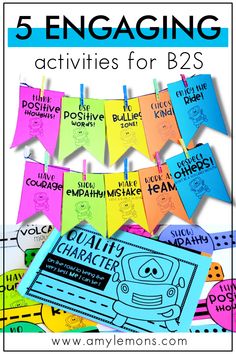 five engaging activities for b2s with the text 5 engaging activities for b2s