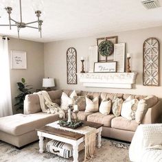 a living room filled with furniture and decor