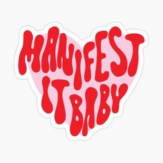 a heart shaped sticker with the words hauffest baby in red on it