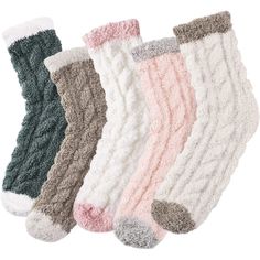 Specifications: Our womens fuzzy socks are made of 95% polyester + 5% spandex with super soft coral velvet inner. Machine & hand wash. Fit US shoe size 6 - 10. Soft, durable and warm, very comfortable to wear. Our slipper cozy socks combined elastic cuff in 5 different colors. The color matching is fresh and simple, helping you keep a good mood at all times. Also, these fuzzy socks are going well with all kinds of outfits and activities. The plush stitching and elastic cuff enables the womens fu Baileys Christmas, Yoga Retreat Ideas, Secret Santa List, Cosy Socks, Bed Socks, Xmas Wishlist, Fluffy Socks, Soft Sock, Fuzzy Slippers