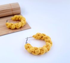 Yellow Small Hoop Earrings For Summer, Handmade Hoop Earrings For Everyday Summer Wear, Handmade Small Yellow Hoop Earrings, Handmade Adjustable Yellow Hoop Earrings, Hippie Homes, Bohemian Lifestyle, Types Of Gifts, Boho Macrame, Etsy Jewelry