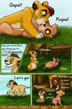 the lion and cub story is shown in this comic