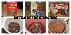 four different pictures with the words battle of the brownies