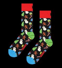 Black Bring It On Crew Sock | Happy Socks US Fun Christmas Gift Socks, Novelty Christmas Gift Socks, Playful Christmas Socks For Stocking Stuffers, Multicolor Christmas Socks For Stocking Stuffers, Novelty Socks For Winter Gift, Fun Black Socks As Gift, Novelty Winter Socks As Gift, Novelty Winter Socks For Gifts, Novelty Winter Socks For Gift