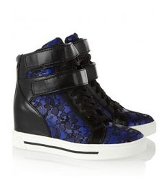 Hump Day Treat: Kick Off The Heels For These 10 High-Tops Wedge High Tops, Ugg Boots Cheap, Blue High Tops, Lace Wedges, Wedge Heel Sneakers, Leather High Tops, Cool Shoes, Wedge Sneakers, Best Sneakers