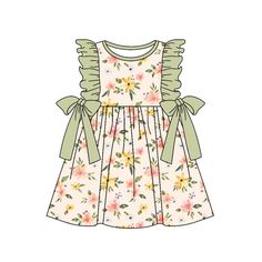 Material: Milk Silk Preorder,if you order please do at least 5pcs,and production time is 4-6weeks after order If you order with other stock items,we will need ship together when this item finished~ Summer Dresses Knee Length, Silk Production, Paper Duck, Baby Skirt, Paper Creations, Milk Silk, Ruffle Shorts, Baby Design, Green Flowers