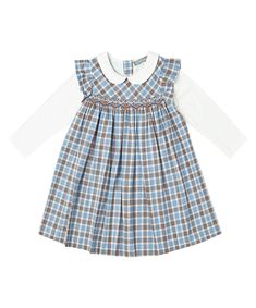 Style # PS-NP52 A beautiful & classy hand smocked pinafore blue plaid dress. Made with 100% cotton Imported Fall Cotton Smocked Back Dress, Fall Cotton Smocked Dress, Fall Cotton Dresses With Smocked Back, Fitted Plaid Dresses With Smocked Bodice, Preppy Plaid Cotton Dress, Fitted Blue Plaid Cotton Dress, Fitted Plaid Dress With Smocked Back, Spring Plaid Cotton Smocked Dress, Fall Cotton Smock Dress