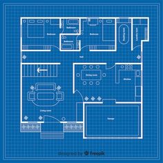 a blueprint floor plan for a house