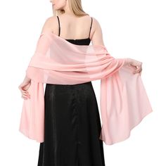 PRICES MAY VARY. COMFORTABLE AND SOFT: These elegant women's chiffon shawl and wraps are made of high quality upgraded chiffon fabric. It's soft, smooth and breathable. The skin-friendly shawl allows you wear it without any discomfort for a long time, with good drape and air permeability. SUITABLE SIZE: These trendy chiffon shawls can match with different style clothes. Chiffon Shawl size: 79" x 28" / 200 cm x 70 cm. This chiffon's size will long enough to fit outfit, dress, gown, blouse, jacket Wedding Scarf, Chiffon Shawl, Dress With Shawl, Bridal Wrap, Capes For Women, Scarf Dress, Chiffon Scarf, Sheer Chiffon, Evening Party Dress