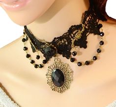 Checkout our #awesome product Victorian Gothic Lace Beads Tassels Decor Necklace / AZVGNEA01-AGB - Victorian Gothic Lace Beads Tassels Decor Necklace / AZVGNEA01-AGB - Price: $55.00. Buy now at http://www.arrascreations.com/victorian-gothic-lace-beads-tassels-decor-necklace-azvgnea01-agb.html Affordable Beaded Kawaii Bracelets, Kalung Choker, Black Lace Necklace, Black Lace Choker Necklace, Lace Choker Necklace, Vintage Wedding Jewelry, Gothic Chokers, Fake Collar, Cheap Necklaces