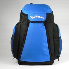 The Top Hopper Backpack is the best and largest sports backpack on the market today specifically designed for today's athlete.  Many athletes are large individuals and require a larger backpack.  Most competitor backpacks can fit inside this backpack.   Size:  21"x15"x9 Design Features: XL design to carry a full-size b Functional Backpack For Sports Events, Functional Standard Backpack For Sports Events, Sporty Gym Bag Backpack For Sports, Blue Sporty Backpack For Sports, Sporty Blue Backpack For Sports, Sporty Blue Sports Backpack, Blue Functional Gym Backpack, Sporty Standard Backpack For Sports Events, Functional Blue Gym Backpack