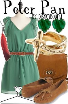 I'm going to be Peter Pan for Halloween, in honor of my new haircut. I find it not surprising at all that someone has already made a Polyvore composite and put it on Pinterest. Peter Pan Outfit, Costumes For Teens, Dapper Day, Casual Cosplay