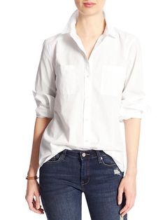 product photo Best White Shirt, Simple Summer Outfits, White Shirts Women, White Button Down Shirt, Classy Work Outfits, White Button Down, Boyfriend Shirt, White Shirts, Boys Shirts