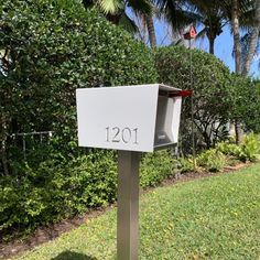 a mailbox with the number 1201 on it