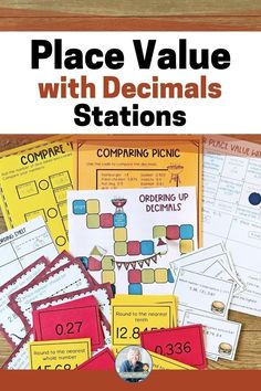 place value with decimal stations for comparing fractions and mixed up numbers in order to make it easier