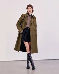 TANNER TRENCH COAT | Nili Lotan Trench Coat Styling, Military Trench Coat, Coat Styling, Tan Trench Coat, Green Trench Coat, Cozy Clothes, Trench Coat Style, 2024 Outfits, Long Coats