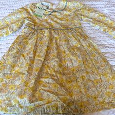 Brand New, Never Worn, Adorable Yellow Floral The Oaks Apparel Dress Playful Yellow Dress For Dress-up, Yellow Dress For Spring Dress-up Occasions, Yellow Dress For Spring Dress-up Events, Yellow Cotton Dress For Dress-up, Yellow Cotton Dress For Dress-up Occasions, Playful Yellow Cotton Dress, Yellow Floral Print Dress For Dress-up, Yellow Floral Print Dress For Dress-up Occasions, Yellow Dresses With Floral Print For Dress-up