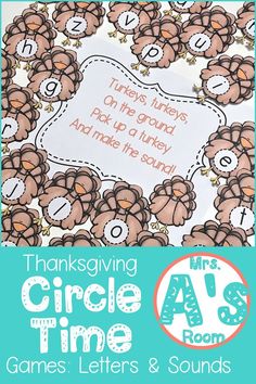 the thanksgiving circle time game for kids to practice letters and sounds with their teacher's hands