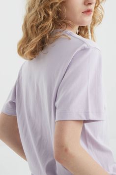 Enjoy the unmatched comfort and breathability of pure cotton and showcase your timeless style with this essential piece This 100% cotton t-shirt has seamless sides that create a better fit, and reduce wrinkles. In a stylish soft purple colour, it's the ideal choice to tie an outfit together. Style #: WKSH906 Purple Colour, Soft Purple, Amethyst Purple, Reduce Wrinkles, Timeless Style, Purple Color, Cotton T Shirt, Chef's Jackets, Pure Cotton