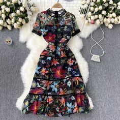 This Dress is fashionable for every occasion. the dress is made-to-order by professional tailors. You can choose from 50 colors, Regular sizes 2 to 16 and plus sizes 14w to 26W. Custom size is also available.. The product details: Age: Ages 25-35 Years Old, Closure Type: zipper, Decoration: Embroidery, Dresses Length: Knee-Length, Elasticity: Non Strech, Fabric Type: Organza, Fit Type: Slim Fit, Gender: Women, Material: Polyester,Acrylic, Material Composition: Synthetic fiber, Neckline: O-Neck, Multicolor A-line Dress With Floral Embroidery, Floral Embroidery Short Sleeve Midi Dress For Party, Fitted A-line Floral Dress With Embroidery, Short Sleeve Embroidered Dress With Floral Applique For Party, Party Embroidered Dress With Floral Applique And Short Sleeves, Party A-line Embroidered Dress With Floral Print, Short Sleeve Floral Embroidery Party Dress, Short Sleeve Floral Embroidered Party Dress, Short Sleeve Party Dress With Floral Embroidery