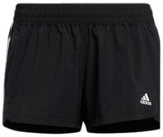 Adidas Running Bottoms With Three Stripes, Adidas Running Bottoms With Three Stripes Branding, Casual Athletic Shorts With Three Stripes Branding, Black Adidas Logo Shorts For Summer, Black Adidas Logo Summer Shorts, Sporty Striped Shorts For Gym, Adidas Training Shorts With Three Stripes, Adidas Training Shorts With Three Stripes Branding, Adidas Running Shorts For Summer