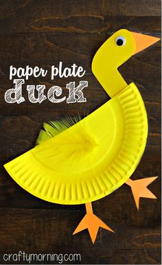 a paper plate with a yellow duck on it