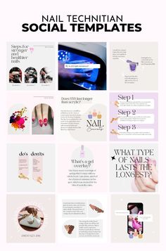 Customisable Template for Nail Artist Technicians and Beautician that want to promote their salon on Instagram, Facebook, Tiktok and other social media. Template is totally customisable on Canva and is available to shop on Etsy. Made by a professional designer based in London. Nail Salon Social Media Content, Nail Tech Marketing Social Media, Nail Salon Social Media Posts, Content Ideas For Nail Techs, Nail Social Media Posts, Nail Tech Content Ideas, Shellac Gel Nails, Pr Nails, Nail Poster