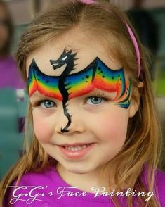 Speed Face Painting, Dragon Face Paint Easy, Face Paint Dragon, Animals Face Painting, Animal Face Paint, Dragon Face Paint, Dinosaur Face Painting, Dragon Face Painting