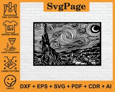 a black and white drawing on a brick wall with the words svg page below it