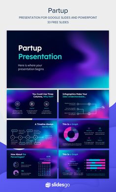 the powerpoint presentation is displayed in purple, blue and green colors with an abstract background