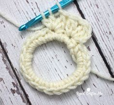 the crochet loop is being worked on